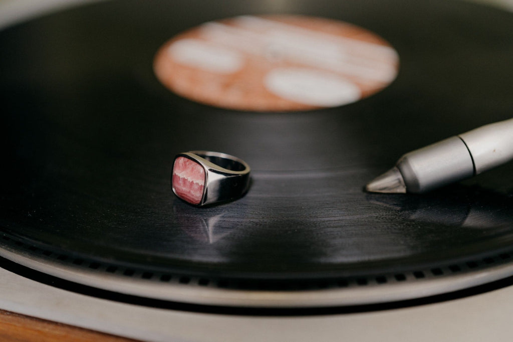 IX Cushion Rhodocross Signet Ring