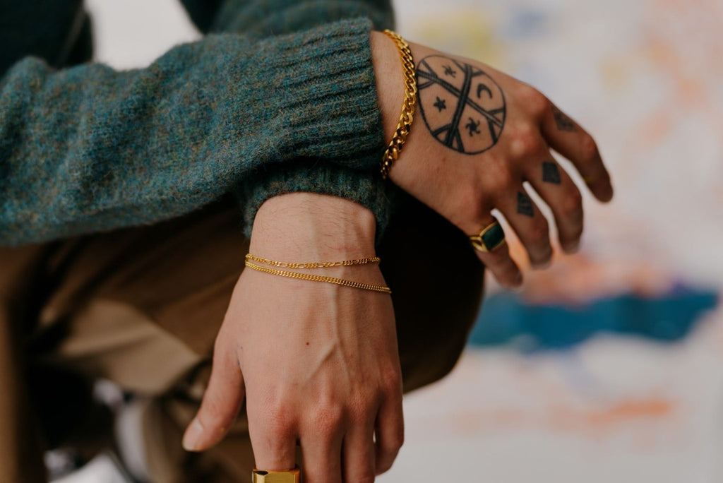 IX Curb Medi Gold Plated Bracelet