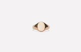 IX Mini Oval Signet 14K Gold  Ring