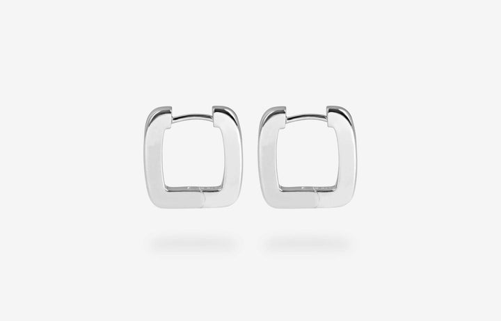 IX Bold Square Silver Hoop