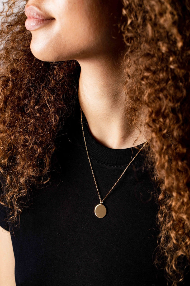 IX Round Gold Plated Pendant