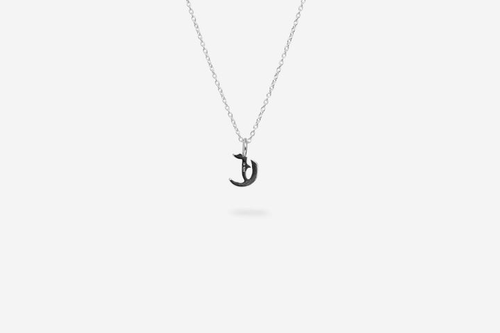 IX C Letter Silver Pendant