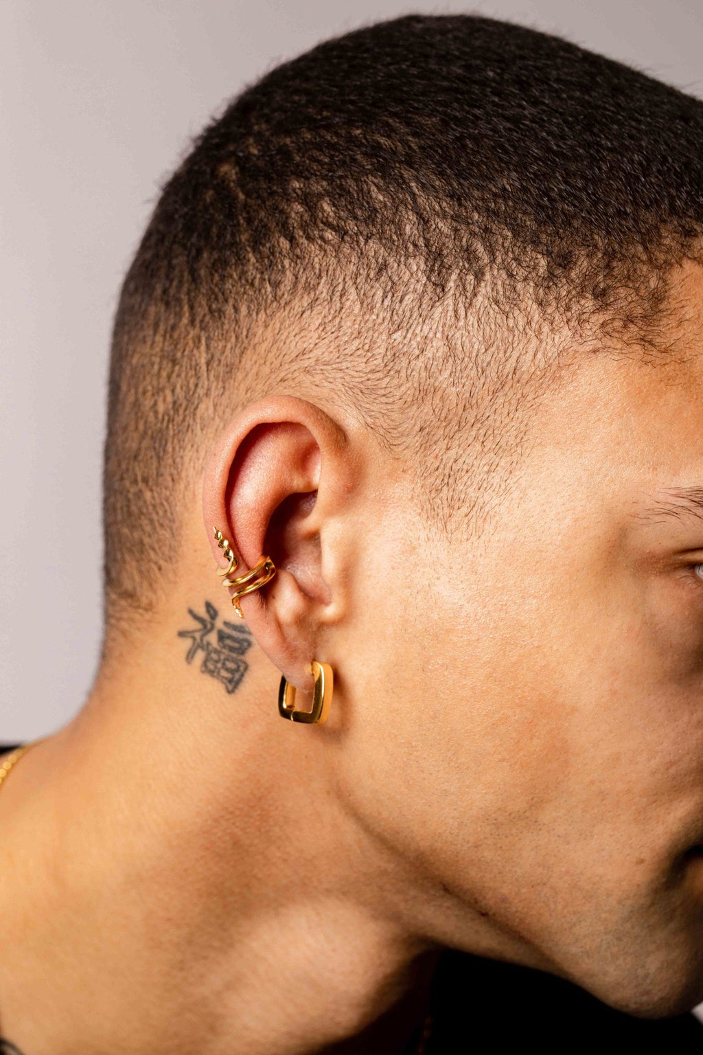 IX Bold Square Gold Plated Hoop