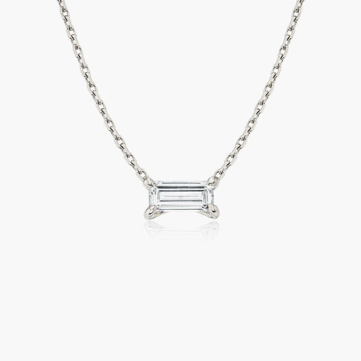 Iconic Baguette 14K Gold Necklace w. Lab-Grown Diamond
