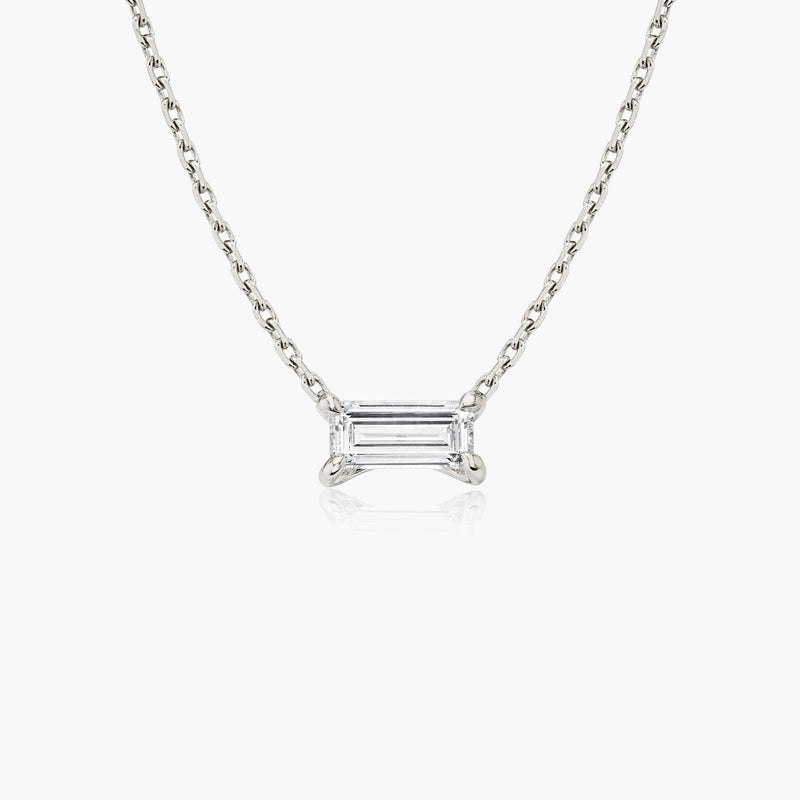 Iconic Baguette 14K Hvidguld Halskæde m. Lab-Grown Diamant