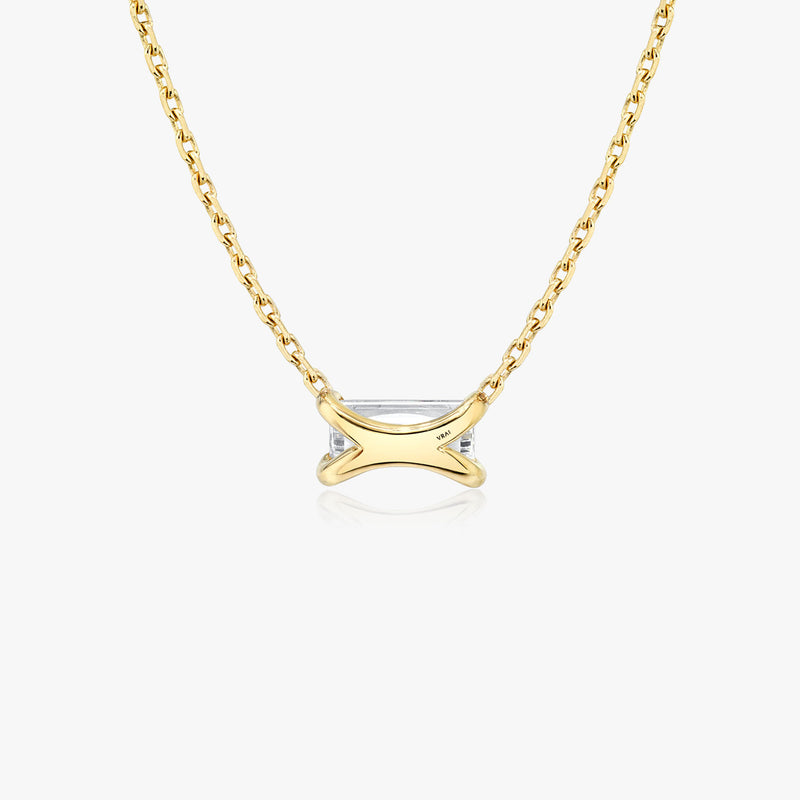 Iconic Baguette 14K Gold Necklace w. Lab-Grown Diamond