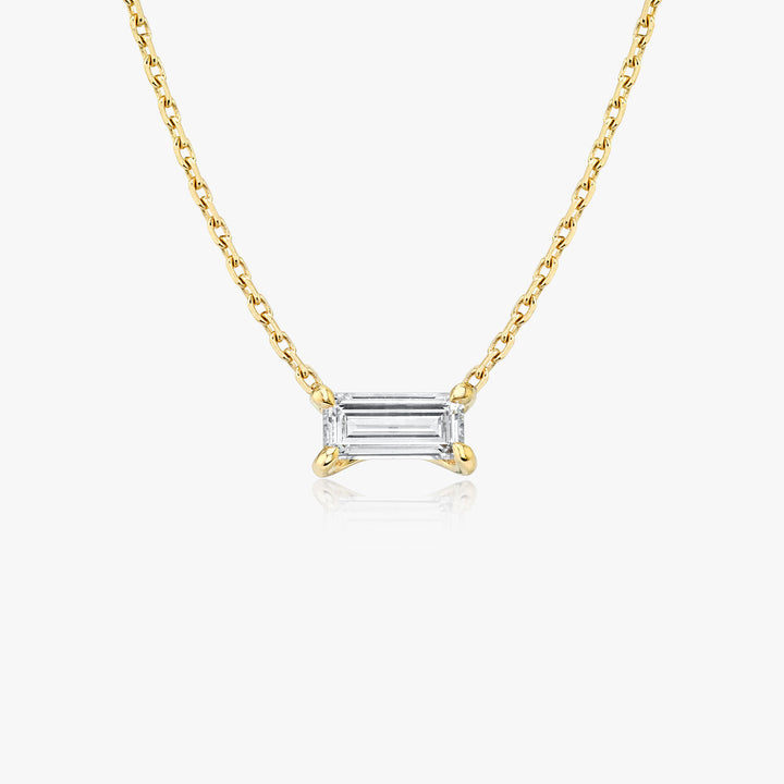 Iconic Baguette 14K Gold Necklace w. Lab-Grown Diamond
