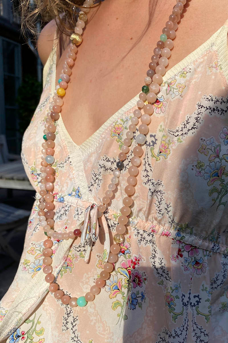 Bead collier Pearls, Rutile 80 cm.