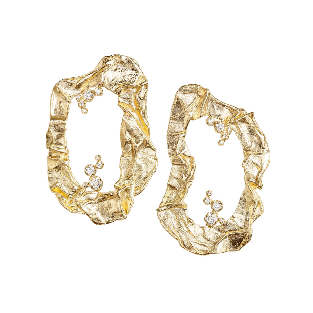 Fusion Store No 01 18K Guld, Hvidguld eller Rosaguld Øreringe m. Diamanter