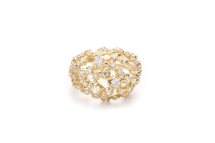 Sphere Nr 01 18K Gold, Whitegold or Rosegold Ring w. Diamonds