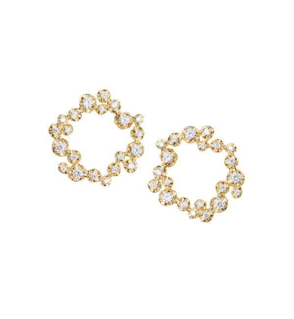 Big Circle Nr 01 18K Gold, Whitegold or Rosegold Earrings w. Diamonds