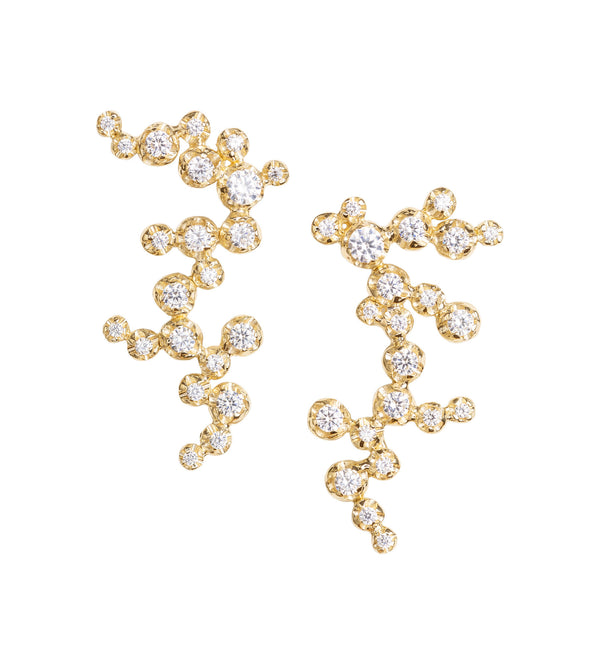 Big Organic Nr 02 18K Gold, Whitegold or Rosegold Earrings w. Diamonds