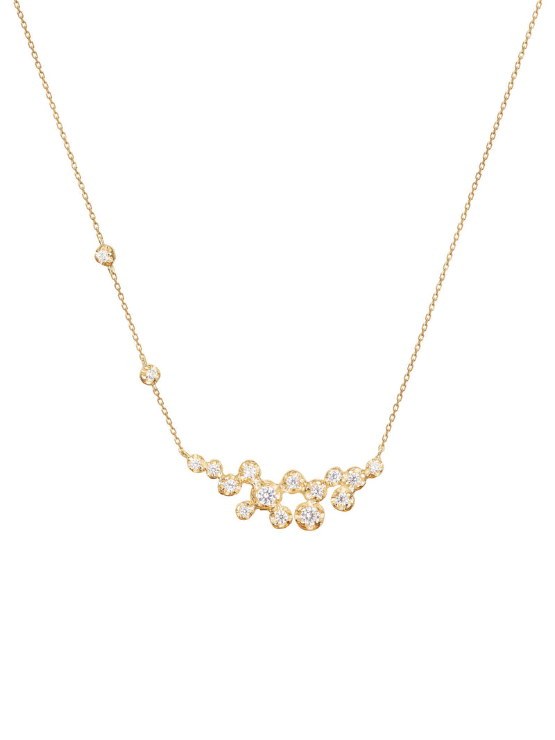 Cluster Nr 03 18K Gold, Whitegold or Rosegold Necklace w. Diamonds