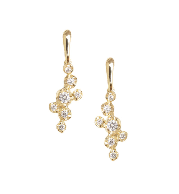 Middle Organic Hoop Nr 04 18K Gold, Whitegold or Rosegold Earrings w. Diamonds