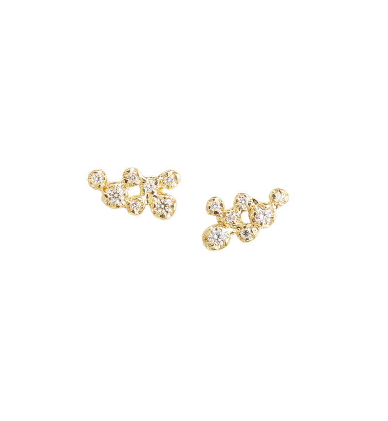 Cluster Nr 03 18K Gold, Whitegold or Rosegold Earrings w. Diamonds