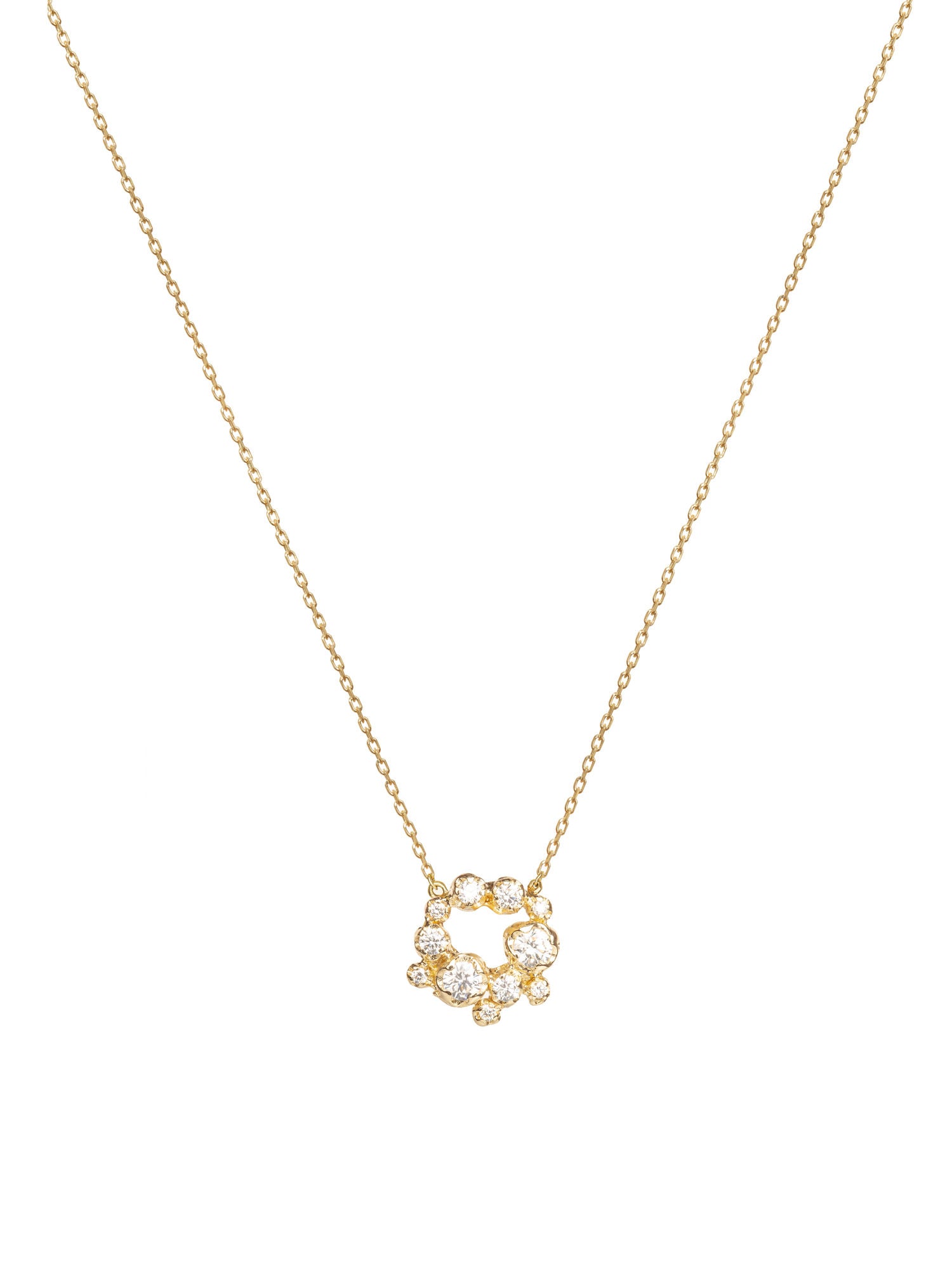 Middle Circle Nr 01 18K Gold, Whitegold or Rosegold Necklace w. Diamonds