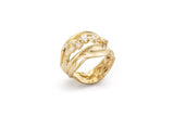 Fusion No 02 Diamant-Ring aus 18K Weißgold oder Rosegold 