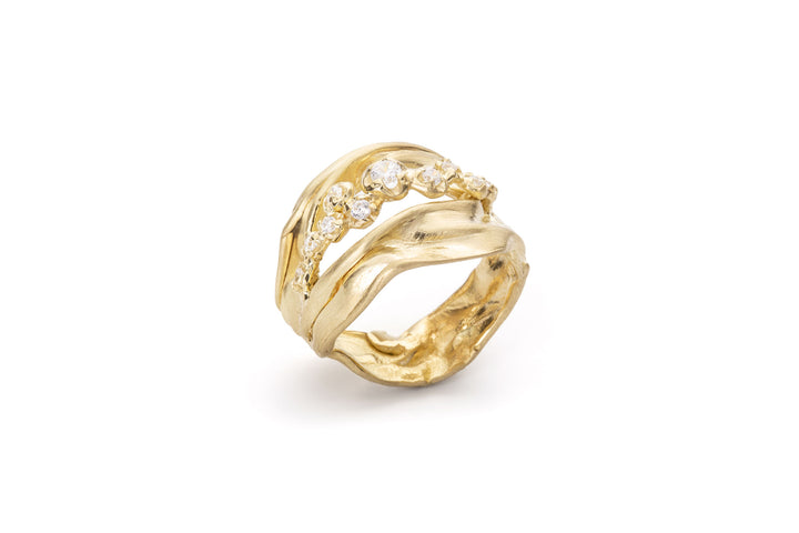 Fusion No 02 18K Gold, Whitegold or Rosegold Ring w. Diamonds