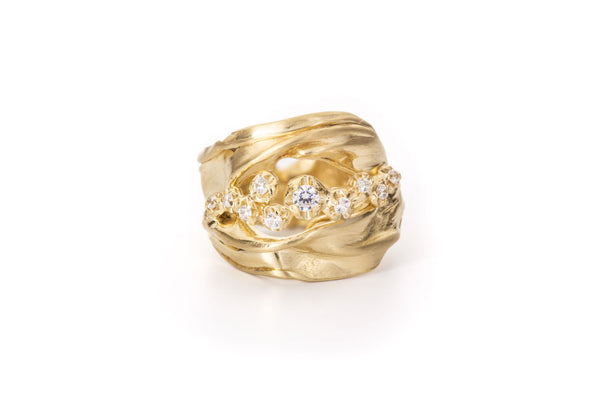 Fusion No 02 18K Gold, Whitegold or Rosegold Ring w. Diamonds