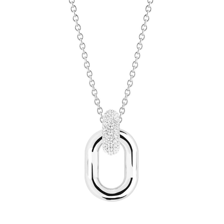 Capri Due Silver Necklace w. White Zirconias