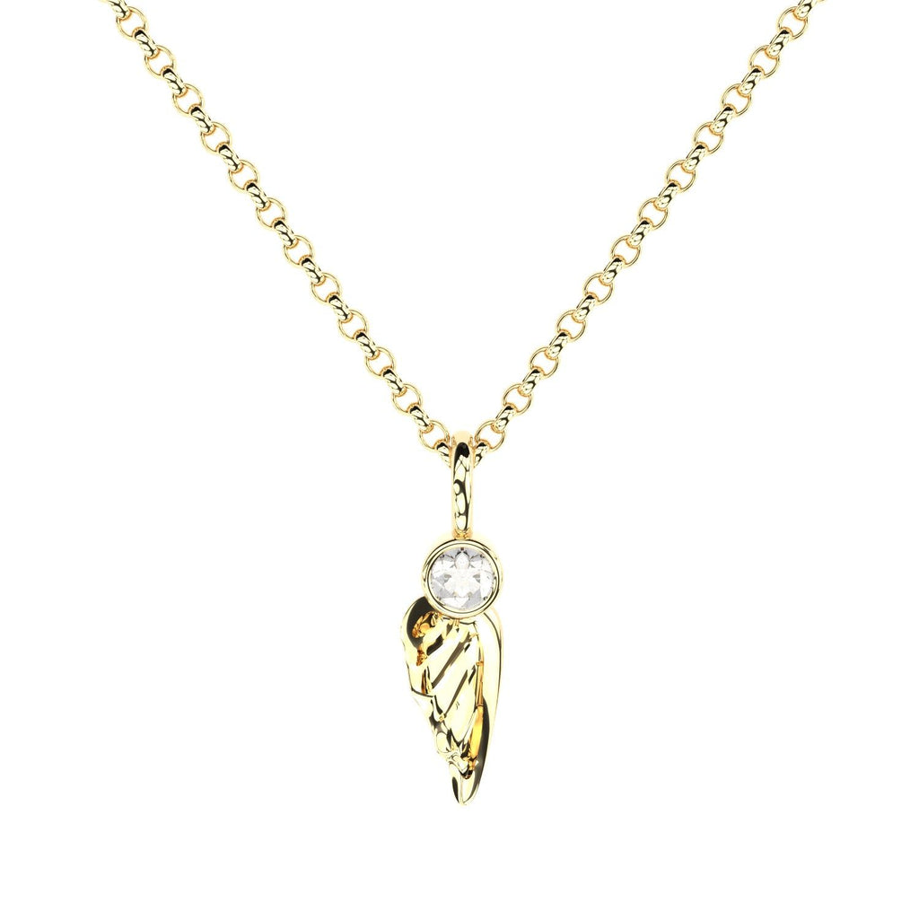 Becoming Wing 18K Gold Pendant w. Lab-Grown Diamond