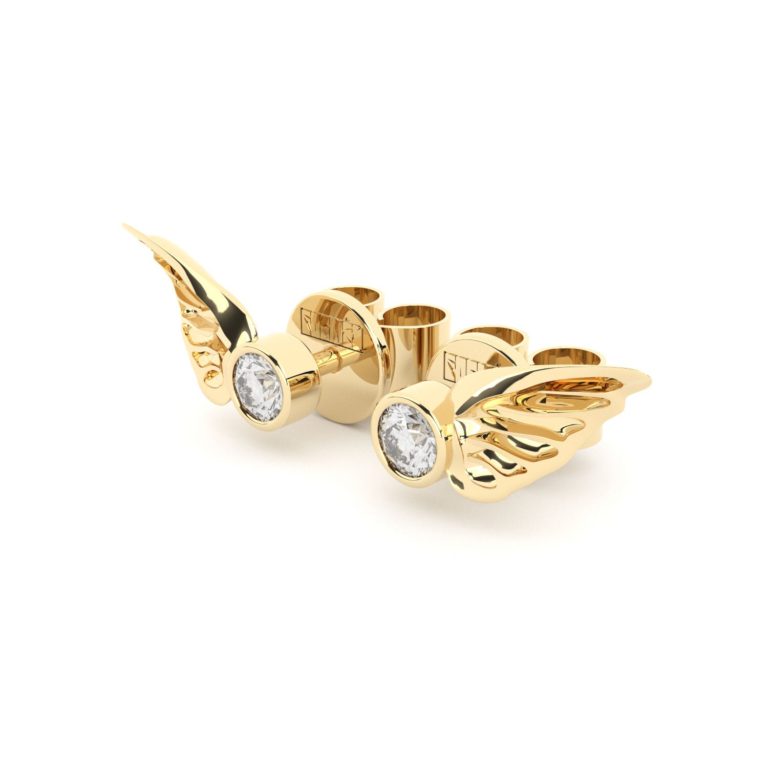 Becoming Wings 18K Guld Øreringe m. Lab-Grown Diamanter