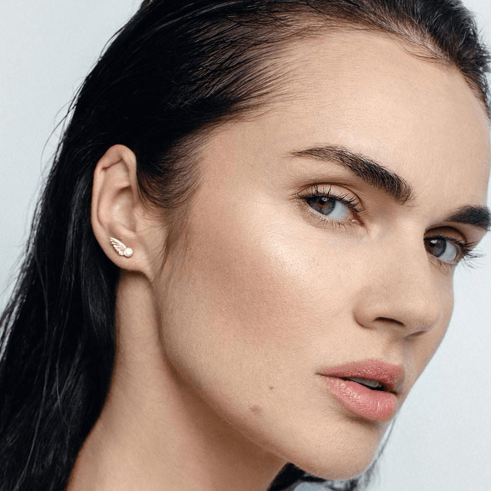 Becoming Wings 18K Guld Øreringe m. Lab-Grown Diamanter