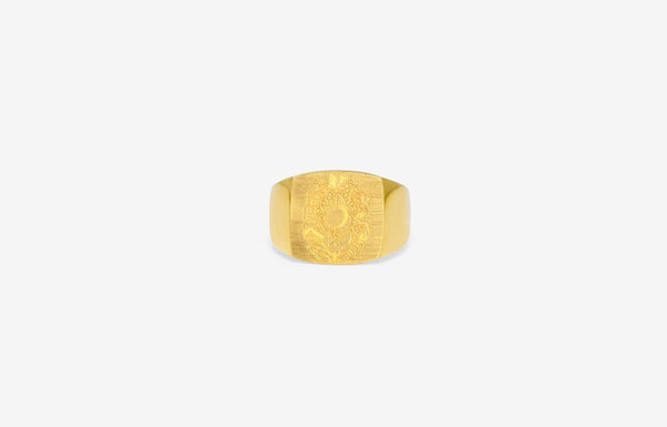 IX Family Crest Signet Gold Plated  Ring