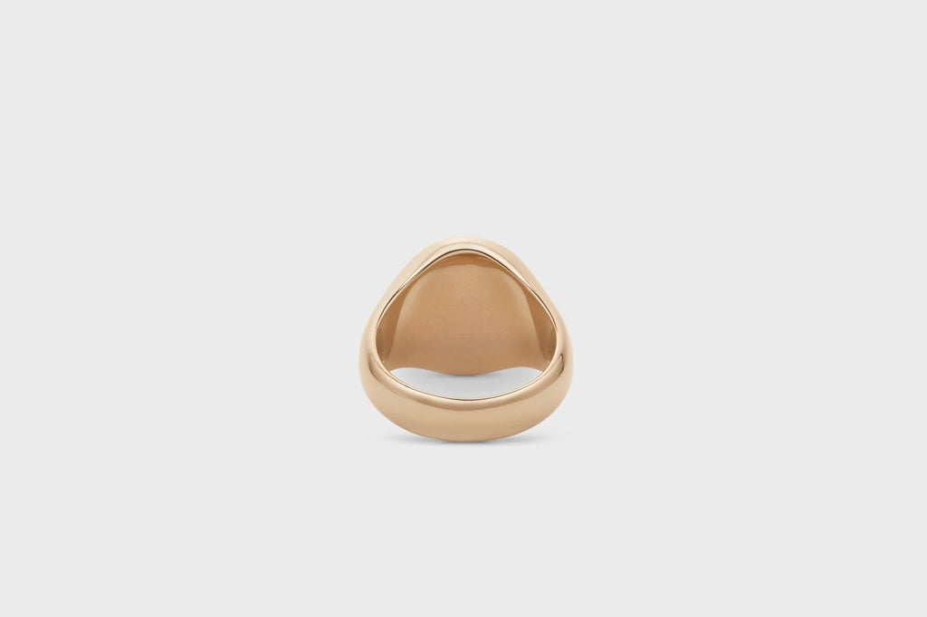 IX Oval Signet Hawks Eye Gold Plated Ring