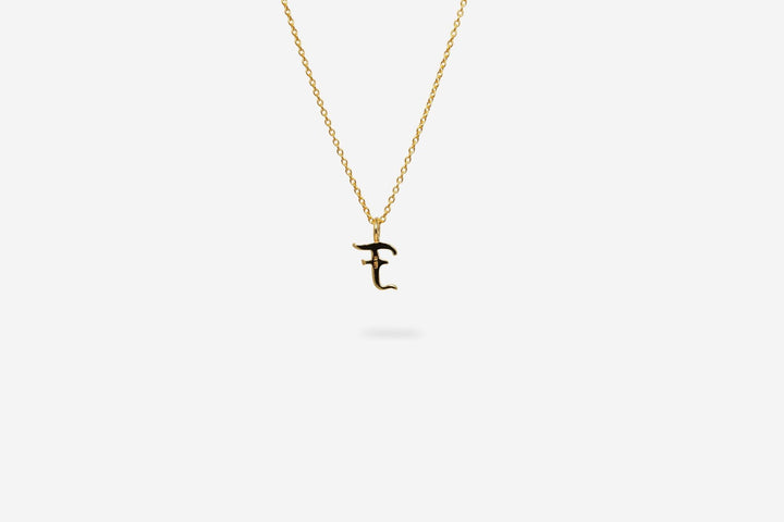 IX F Letter 22K Gold Plated Pendant