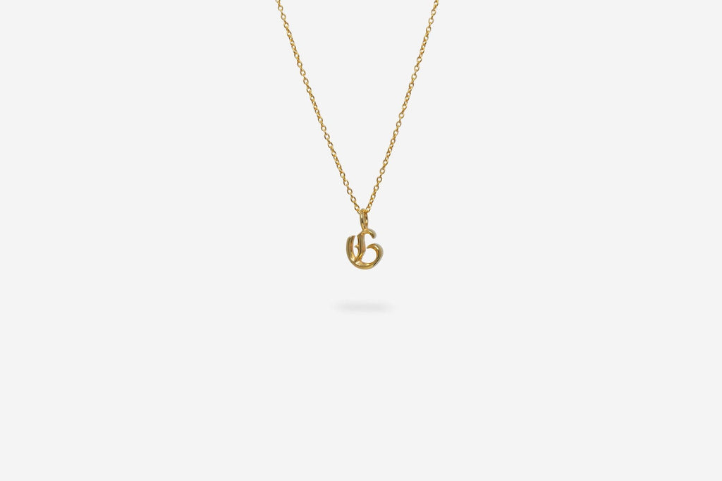 IX G Letter 22K Gold Plated Pendant