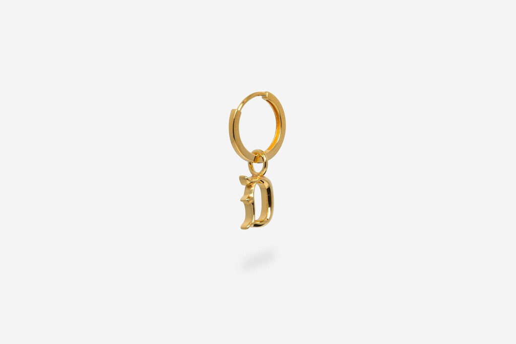 IX D Letter 22K Gold Plated Pendant