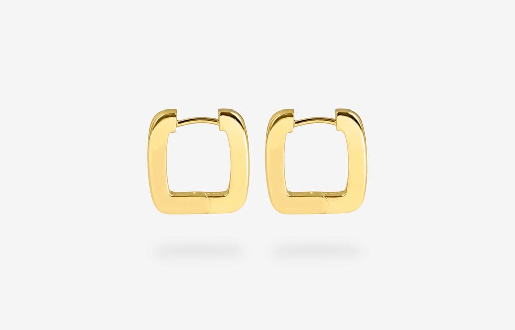 IX Bold Square Gold Plated Hoop
