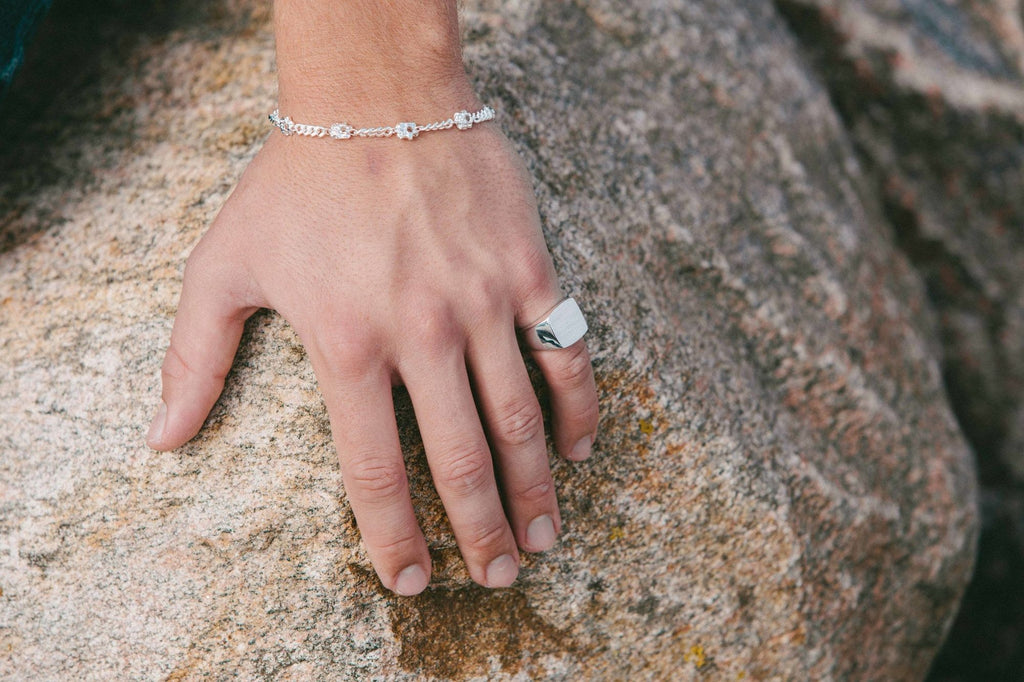 IX Rock Curb armbånd Sølv