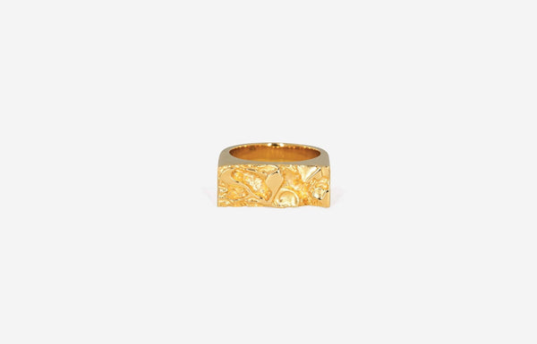 IX Rustic Ring I Goldplattiert 