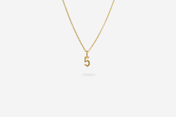 IX Lucky Number 5 Gold Plated  Pendant