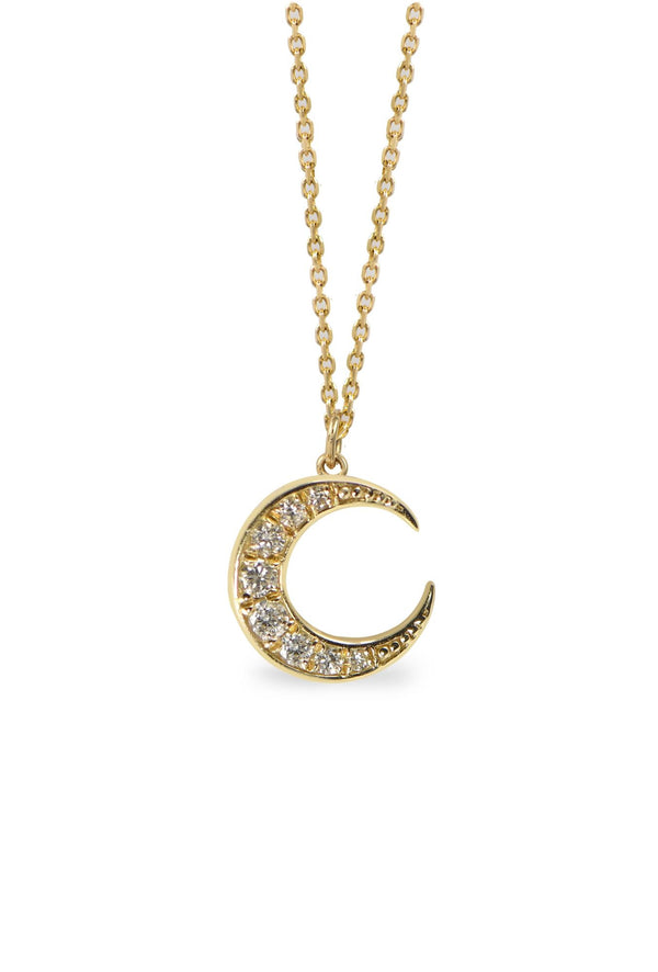 Diamant Crescent Halskette 14K Gold I Diamanten
