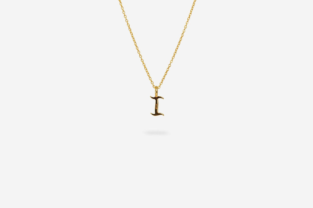 IX I Letter 22K Gold Plated Pendant