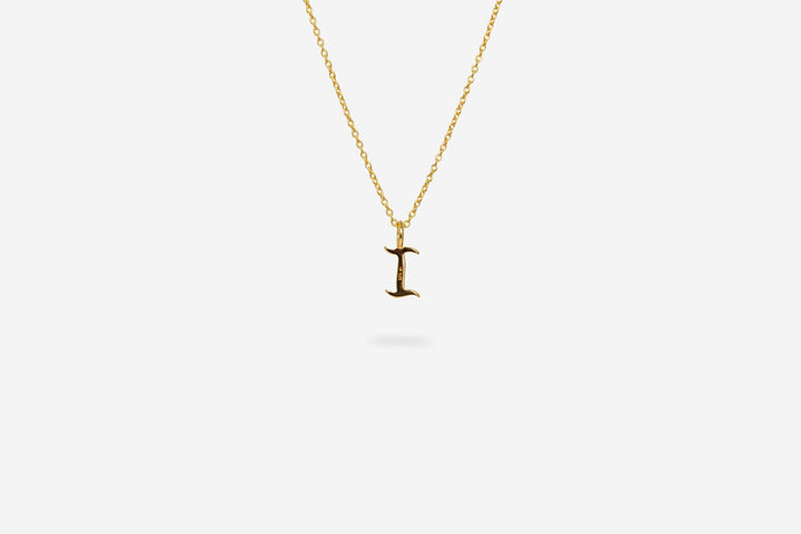 IX I Letter 22K Gold Plated Pendant