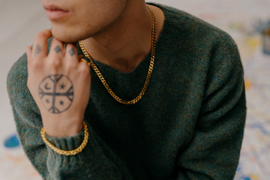 IX Curb Gold Plated Necklace