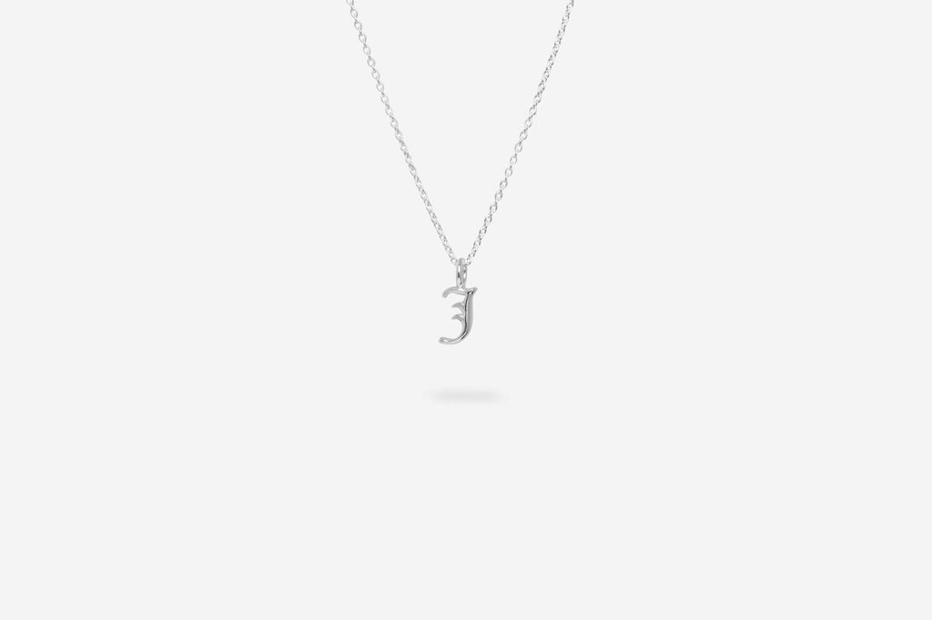 IX J Letter Silver Pendant