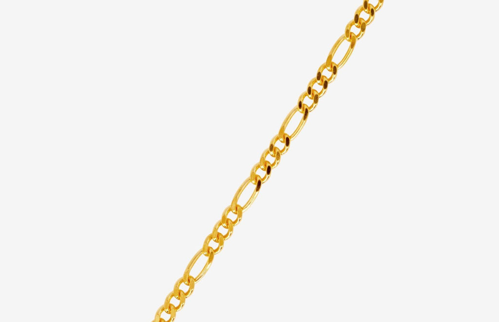 IX Chunky Figaro 22K Gold Plated Bracelet