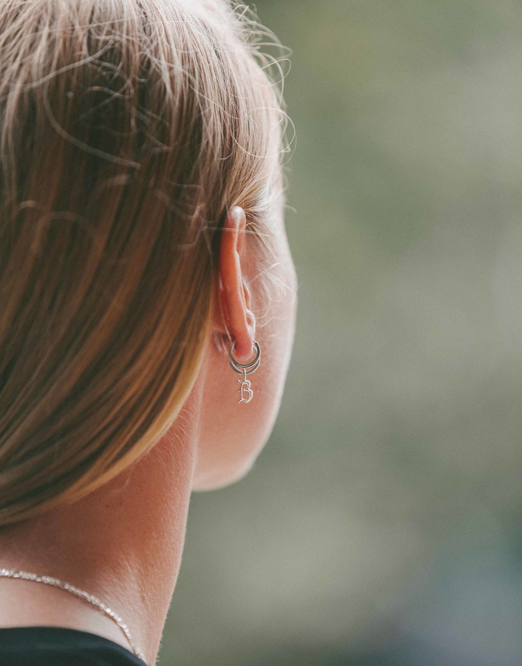 IX B Letter Silver Pendant