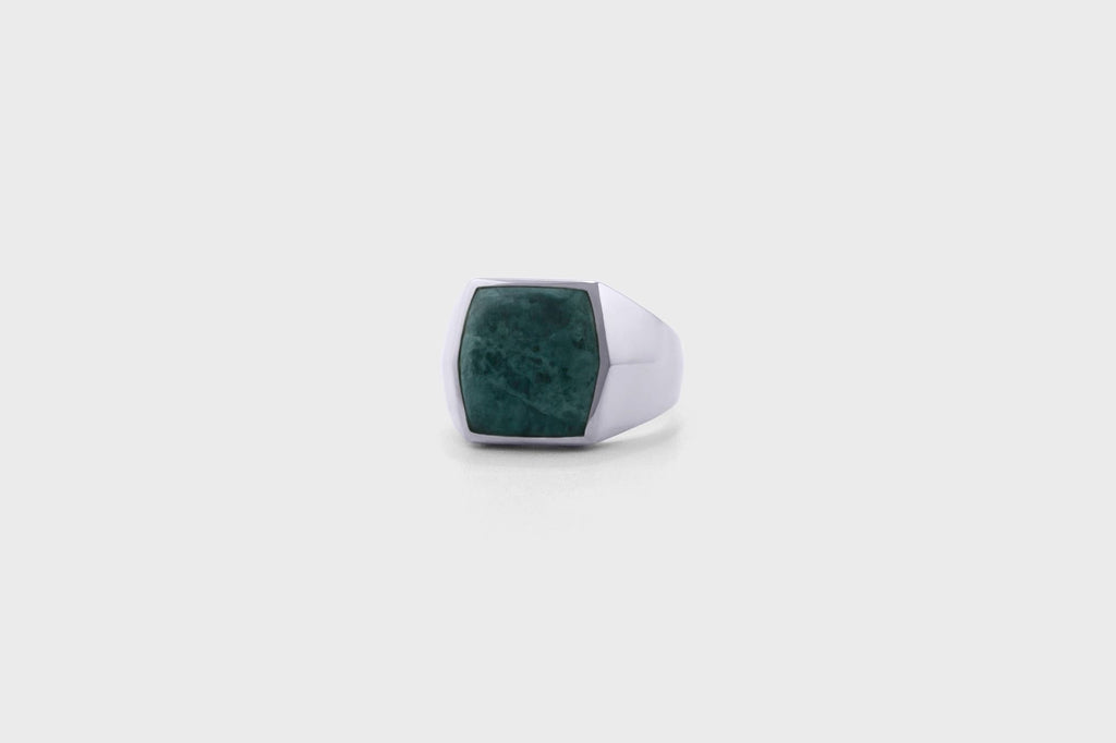 IX Hexagon Marble Signet Ring