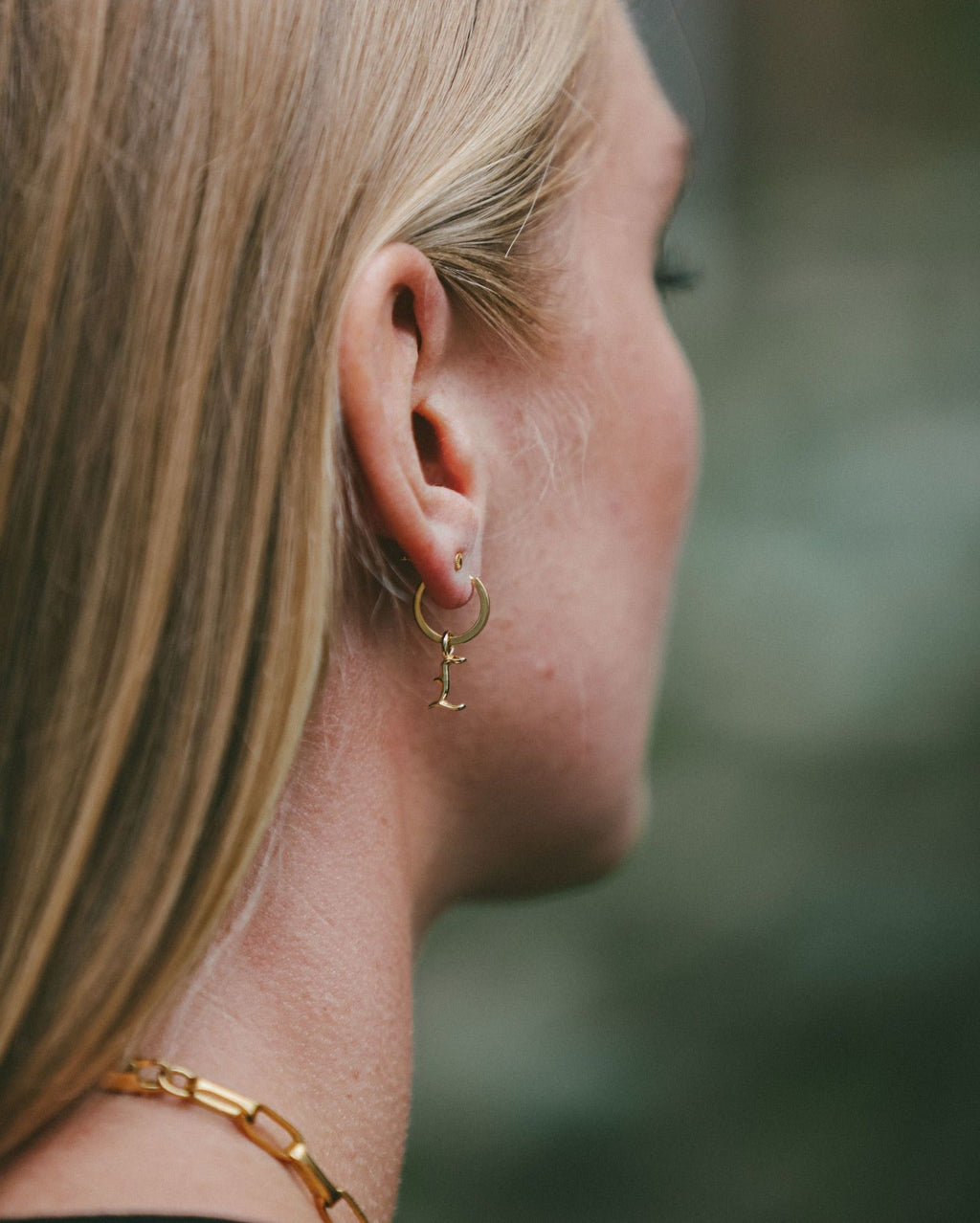 IX L Buchstabe I Anhänger I Goldplattiert 22K