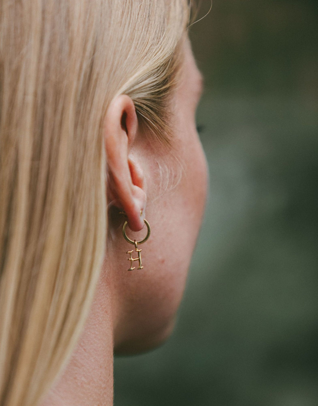 IX H Letter 22K Gold Plated Pendant