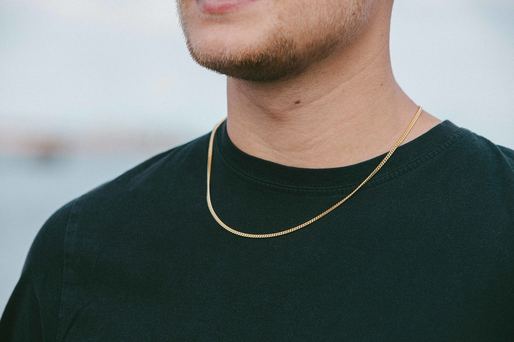IX Curb Medi Gold Plated Necklace