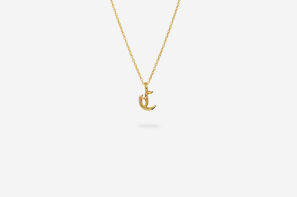 IX C Letter 22K Gold Plated Pendant