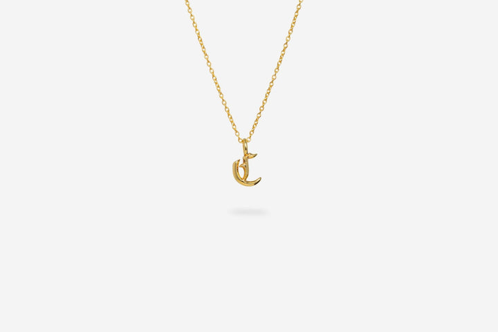 IX C Letter 22K Gold Plated Pendant